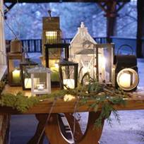 a warm welcome of mixed lanterns on table